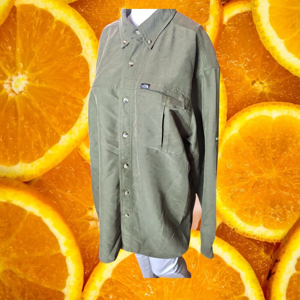 The North Face Men's Khaki Syncline Roll Up Long Sleeve Button Up Shirts Size M
